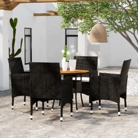 5 Piece Garden Dining Set Poly Rattan