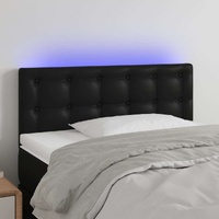 LED Headboard Black Faux Leather