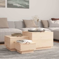 Handled Pine Storage Box Trio with Lids