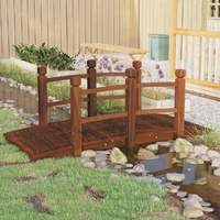 Garden Bridge With Railings 150 by 67 by 56cm Solid Wood Spruce