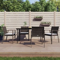 Garden Chairs with Cushions 56.5x57x83 cm Poly Rattan
