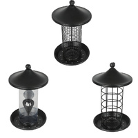 3x Bird Feeder Hanging Wild Seed Container Hanger Stand Outdoor Garden