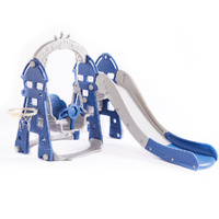  Kids Slide Swing Basketball Ring Blue