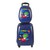  1613 2PCS Kids Luggage Set Space Dino