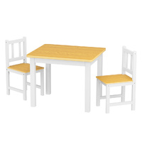 Bopeep Kids Table and Chairs Set Wooden 3PCS Study Play