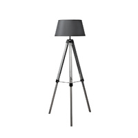  Tripod Wooden Floor Lamp Shaded Grey