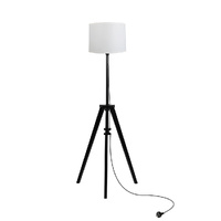  Wooden Floor Lamp Modern Tripod Black