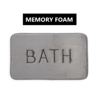 CARLA HOME Extra Thick Memory Foam & Super Comfort Bath Rug Mat for Bathroom (60 x 40 cm, Grey)