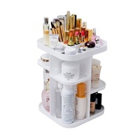 CARLA HOME 360 Rotating Large Capacity Makeup Organizer for Bedroom and Bathroom (White)