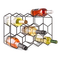 CARLA HOME 14 Bottle Freestanding Modern Metal Countertop Wine Rack Countertop