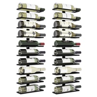 CARLA HOME Set 2 Pcs Metal Wall Mount Wine Rack for Wine Bottles, Liquor, Champagne (Holds 10 Bottles)