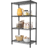 CARLA HOME 4-Tier Adjustable Metal Storage Shelves Wire Rack Organizer for Kitchen, Pantry, Bathroom or Laundry Room (60cm W x 40cm D x 140 cm H)
