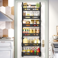 CARLA HOME 6 Tier Over the Door Organizer with Adjustable Metal Pantry Storage Rack and Hanging Baskets for Kitchen and Bathroom