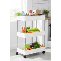 CARLA HOME Slim Storage Cart Organizer Trolley with Wheels for Kitchen, Bathroom, Laundry & Narrow Spaces (3 tier)