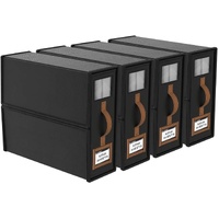 CARLA HOME Bed Sheet Organizer Set of 4 with Handle & Window for Covers, Pillowcases, Blankets, Clothes & Sheets (Black)