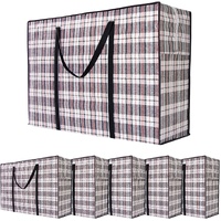 CARLA HOME 6 Pack Large Moving Storage Bags with Zipper & Handles for Clothes, Bedding, Blankets, Dorm & Travel (80x55x25cm)