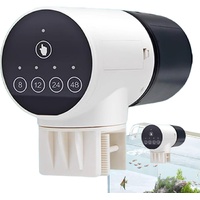 CARLA HOME Automatic Fish Feeder with Timer, Moistureproof Dispenser & Rechargeable Feeding for Aquarium or Tank