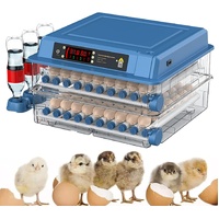 CARLA HOME 128 Egg Incubator with Automatic Turning, LED Display, Humidity & Temperature Control, Auto Water System & Built-in Egg Candler for Chicken