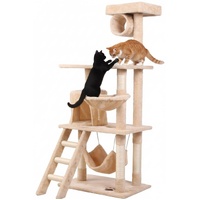 CARLA HOME 141cm Cat Tree Tower for Indoor Cats with Plush Perch, Ladder, Sisal Scratching Posts, Hammock & Condo for Kittens & Adult Cats (Beige)