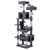 CARLA HOME 180cm Cat Tree Tower for Indoor Cats with Plush Perches, Dual Condos, Natural Sisal Scratching Posts & Ramps for Kittens & Adult Cats (Grey