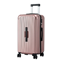 Wanderlite 28" Trunk Luggage Suitcase Travel 5 Wheels Type-C Port TSA Rose Gold