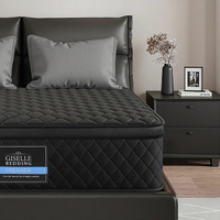 Giselle Bedding King Mattress 34cm Euro Top with 5-Zone Pocket Spring Support Black