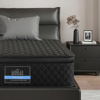 Giselle Bedding King Single Mattress 34cm Euro Top with 5-Zone Pocket Spring Support Black