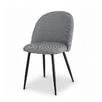 Artiss Dining Chairs Set of 2 Linen Solid Curved Houndstooth