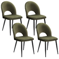 Artiss Dining Chairs Set of 4 Velvet Hollow Green