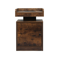 Levede Bedside Table USB Charger Outlet RGB Oak