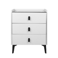 Levede Bedside Table LED Lights Drawers Storage