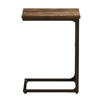 Levede C-shaped End Table Side Sofa Coffee Wood Overbed Laptop Table Industrial