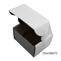125x100x75mm White Cardboard Mailer Box  Self-Locking Die-Cut 100pk