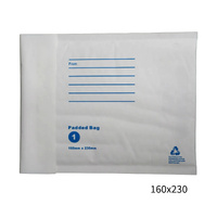 160x230mm White Padded Envelope with Printed Address Lines 500 Pack