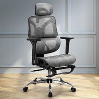 Ergonomic Office Chair Footrest Grey