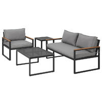Outdoor Sofa Set 3 Seater Corner Modular Lounge Setting Steel