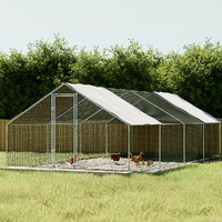 Chicken Coop Cage 3x8x2m Galvanised Steel
