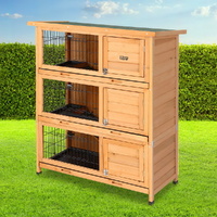 Rabbit Hutch 91.5cm x 46cm x 116.5cm Chicken Coop Large House Cage Run Wooden Bunny Outdoor