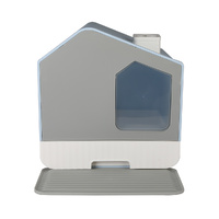  Fully Enclosed Cat Litter Box Mat Blue