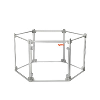  Pet Playpen Transparent Acrylic Clear Folding Dog Fence Kennel 6 Panel