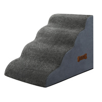 Pawz 4 Steps Pet Stairs Dog Ramp High Density Foam Grey