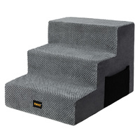 Pawz 3 Steps Pet Stairs Dog Ramp High Density Foam Grey