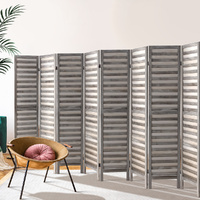 Artiss 8 Panel Room Divider Screen 326x170cm Louver Grey