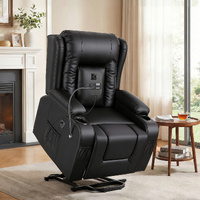 Artiss Power Lift Recliner Chair with Massage and Heat for Elderly, Electric Sofa Reclining Chair with USB and Phone Holder, PU Leather Comfy Armchair