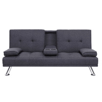Sofa Bed 175CM Dark Grey Fabric