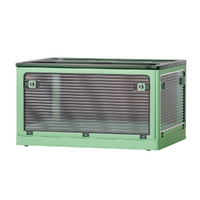 Storage Container Foldable Stackable Large 5 Sides Open Transparent 82L
