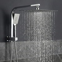 12" Rain Shower Head Set with 3-Mode Handheld Brass High Pressure WELS Chrome