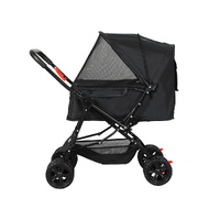  Pet Stroller Dog Cat Carrier Foldable Black