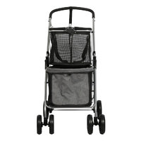  Pet Stroller 2-Tier Dog Cat Carrier Foldable