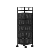 Artiss Storage Trolley Kitchen Cart 5 Tiers Storage Rack Black